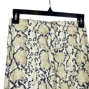 Allfenix Leggings Womens Medium Snake Animal Print Stretch Tan Compression 25" M